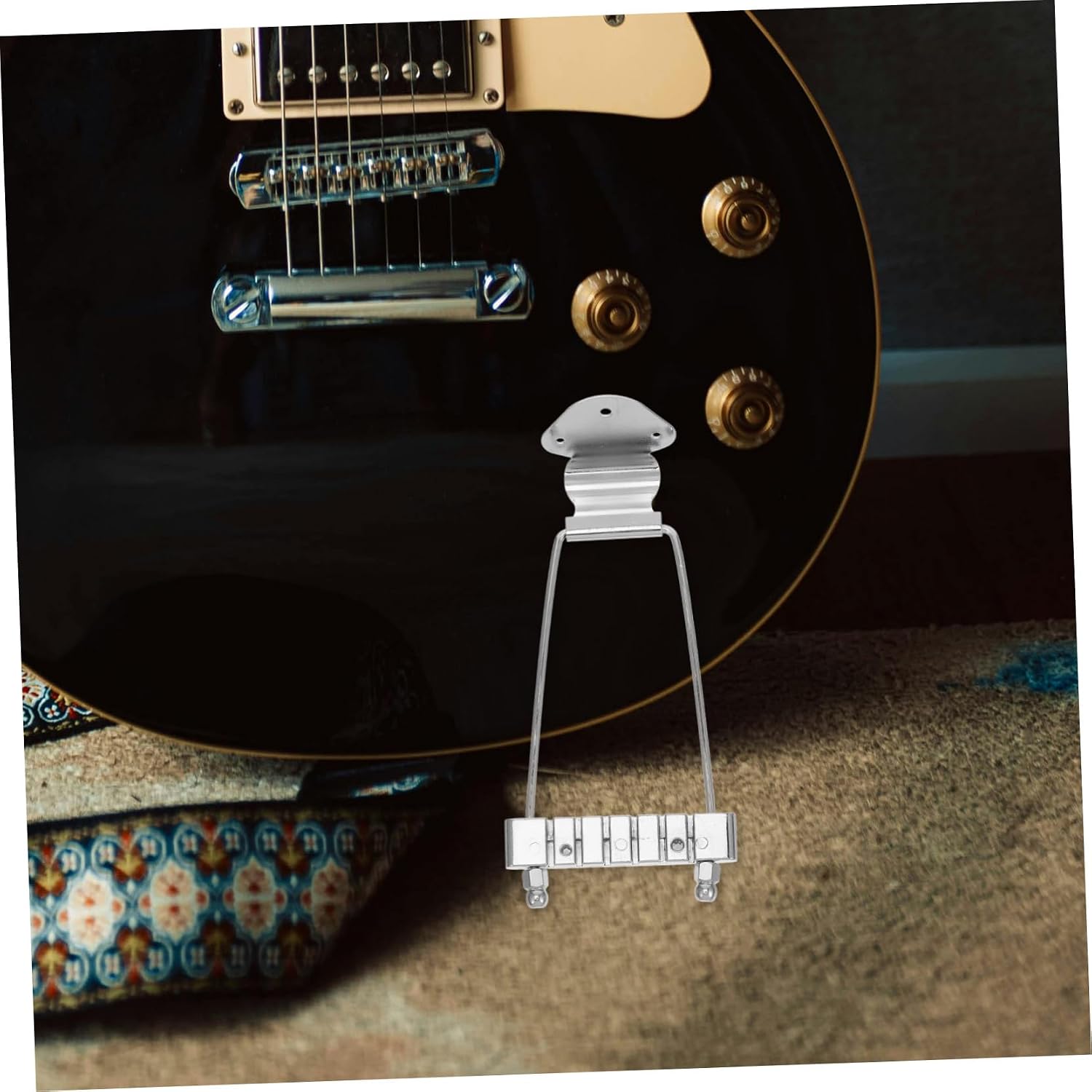 Professional String Guitar Tailpiece Silver Zinc Alloy Replacement for Jazz Electric Bass with String Spacing Upgrade