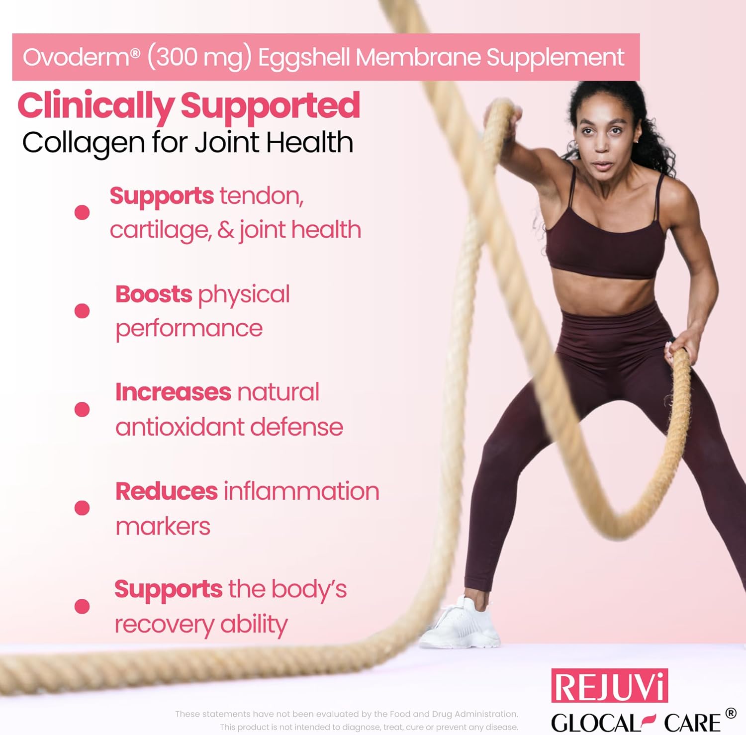 GlocalCare Rejuvi Collagen Booster – 300mg Ovoderm Vegetarian Collagen for Skin Elasticity, Firmness & Joint Support – Biotin, Grape Seed Extract, CoQ10 - (30 Capsules) - Image 4