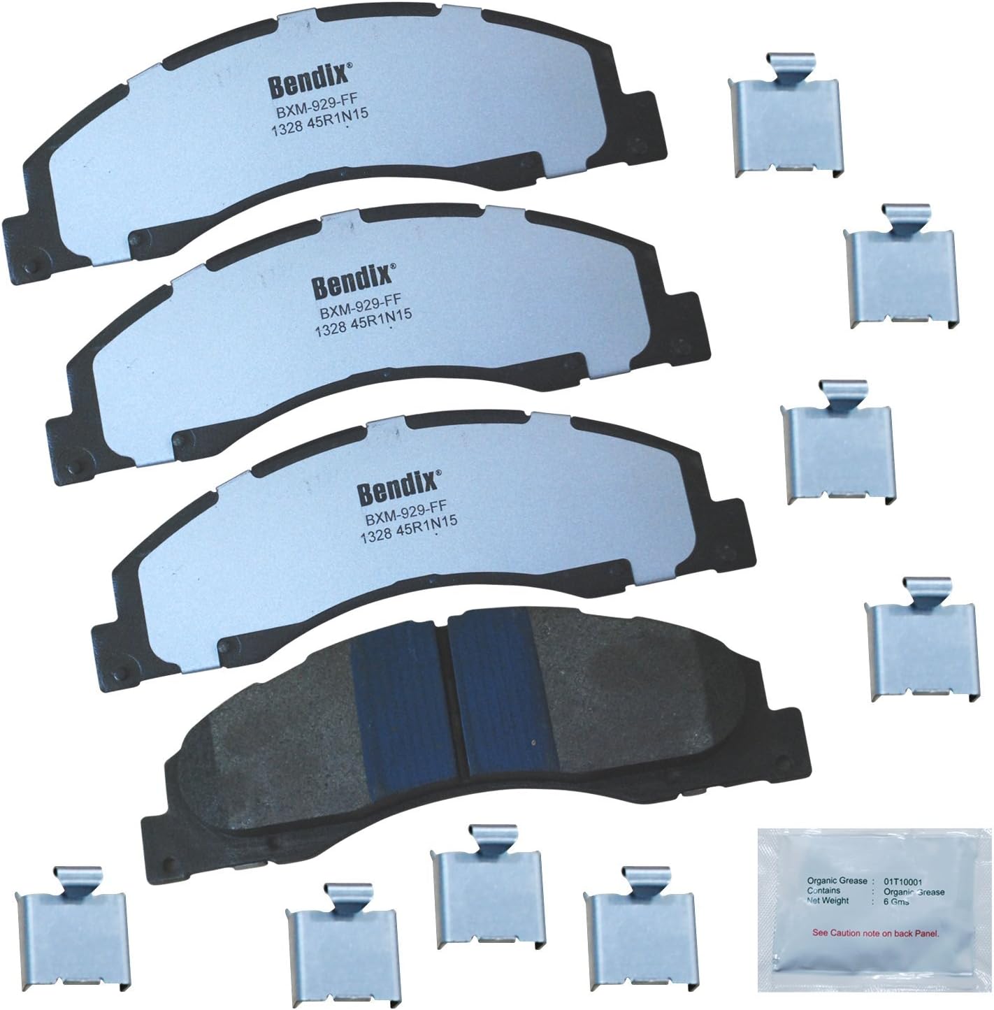 Bendix Fleet Metlok MKD1328FM Semi-Metallic Front Brake Pads for Select Models Ford E-150, E-150 Econoline, E-250, E-350 Super Duty, E-450 Econoline Van, Wagon