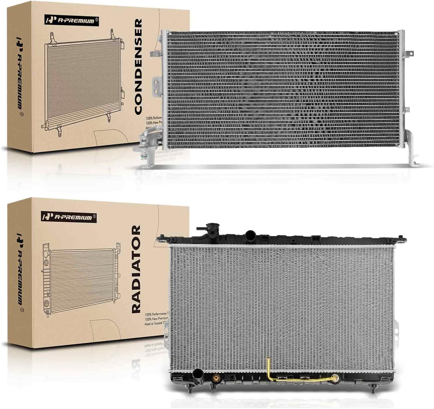 Amazon.com: A-Premium Engine Coolant Radiator & A/C Condenser Cooling ...