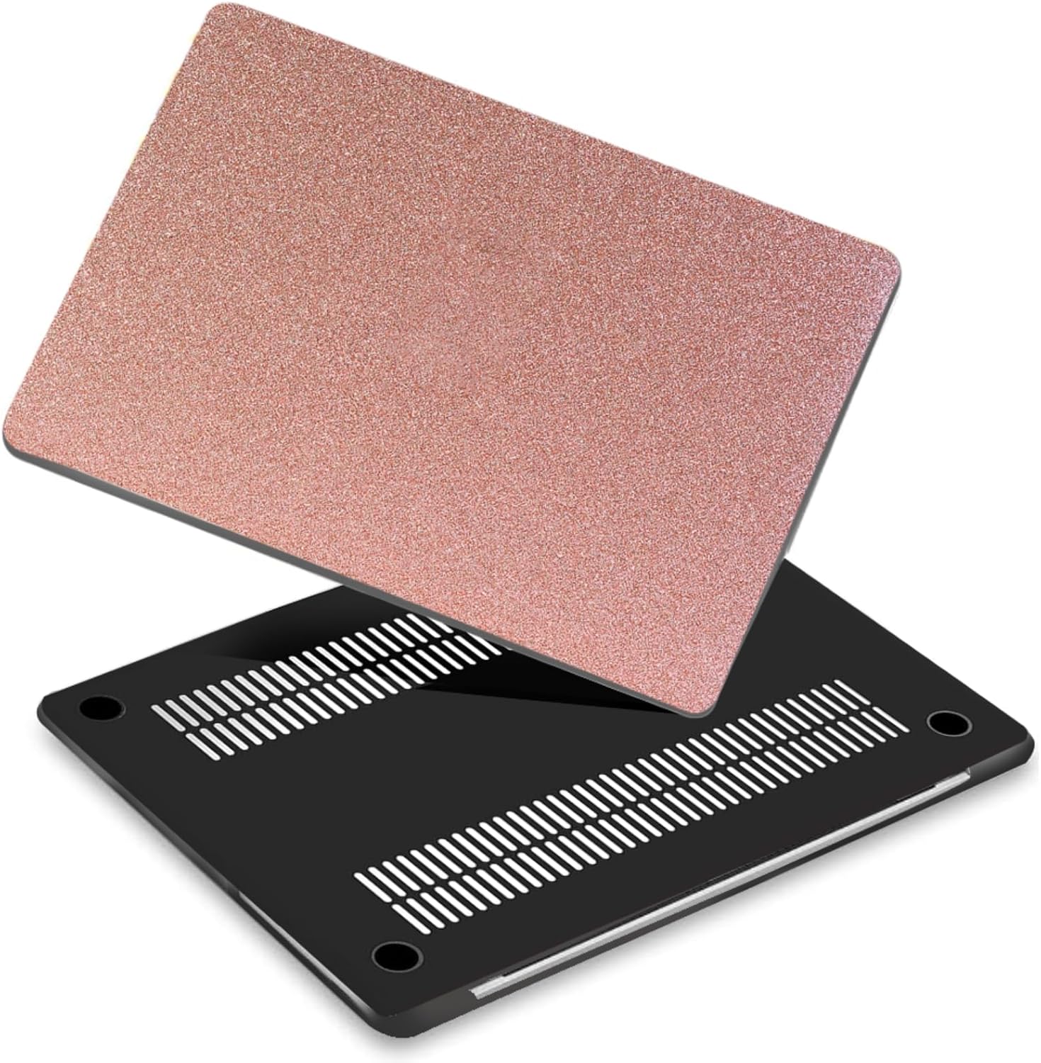 Computer Case Compatible with MacBook Pro 15 inch 2016-2019 Release A1707 A1990 with Touch Bar & Touch ID, Glitter Leather Hard Laptop Shell Case, Sparkly Pink