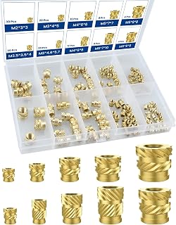 148 Pcs Threaded Inserts Assortment Kit, M2 M2.5 M3 M4 M5 M6 Brass Heat Set Insert, Metric Knurled Nuts for Plastic and 3D Printing Components