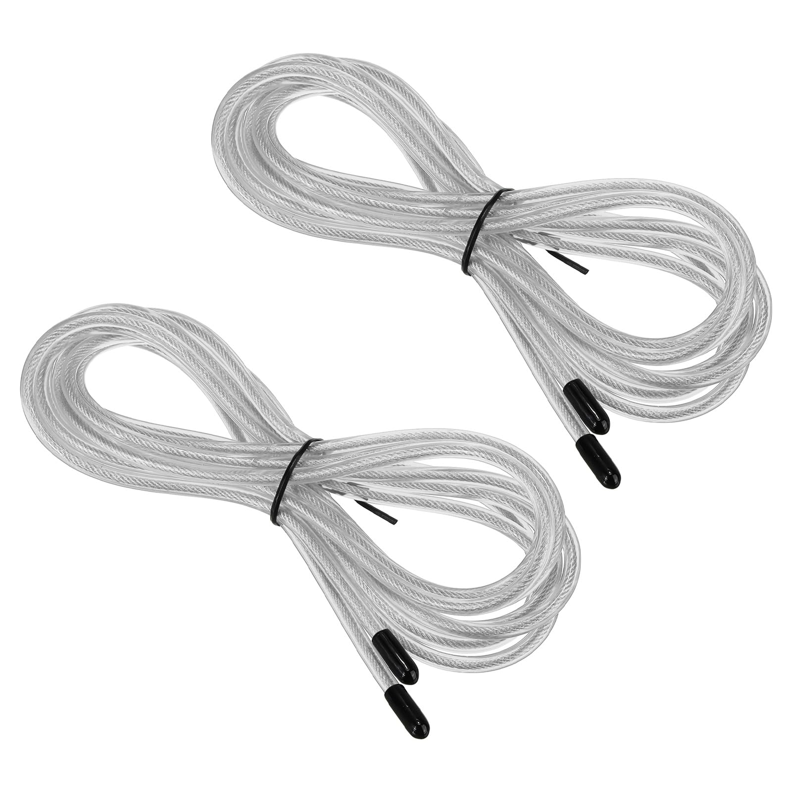 PATIKIL 10Ft Speed Jump Rope Replacement Cable, 2 Pack 4.5mm Professional Skipping Rope Replacement for High-Speed Jump Ropes, Silver Tone