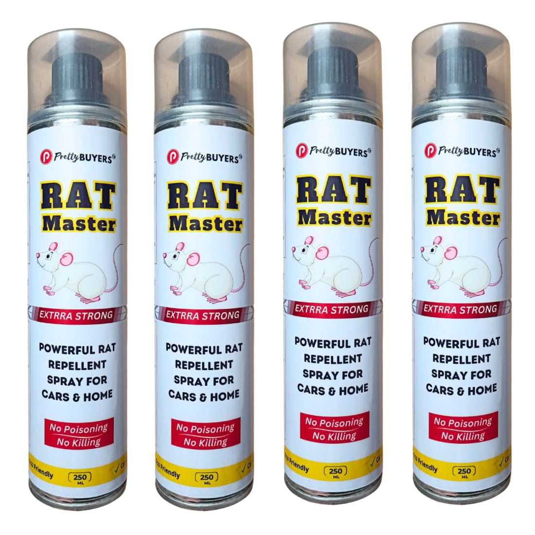 PrettyBUYERS Rat Master Powerful Rat Killer Spray For Cars & Home | Powerful rat protection spray | Rodent spray 250MLx4 (B0CN9H5TJ5) Amazon Price History, Amazon Price Tracker