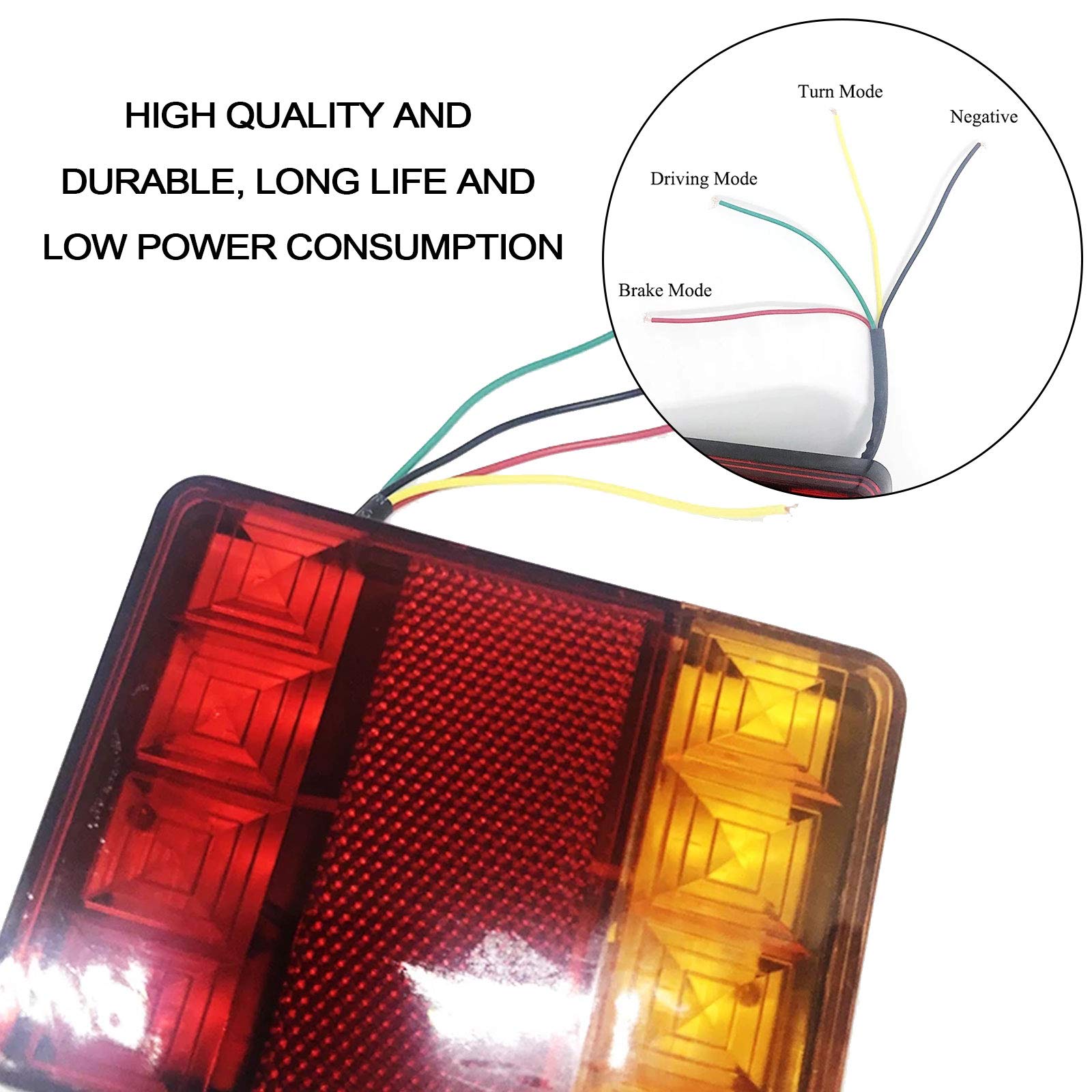 Confezione da 2 luci posteriori per rimorchio 12 V, 8 LED, fanali posteriori universali impermeabili, luci di segnalazione per veicoli agricoli, camion
