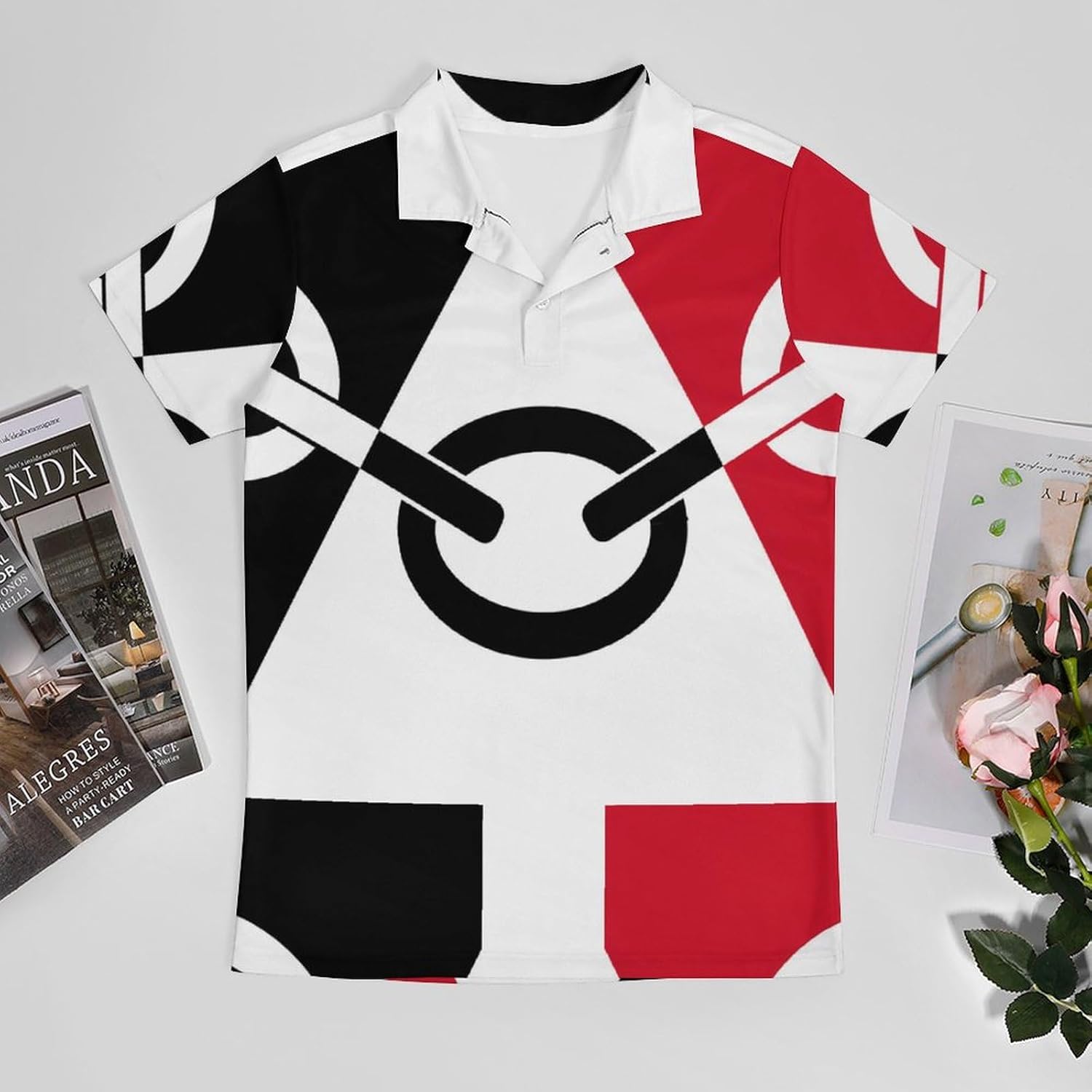 Black Country Flag Novelty Men's Short Sleeve Shirt Golf Tennis Shirts Work T-Shirt Sport Tee