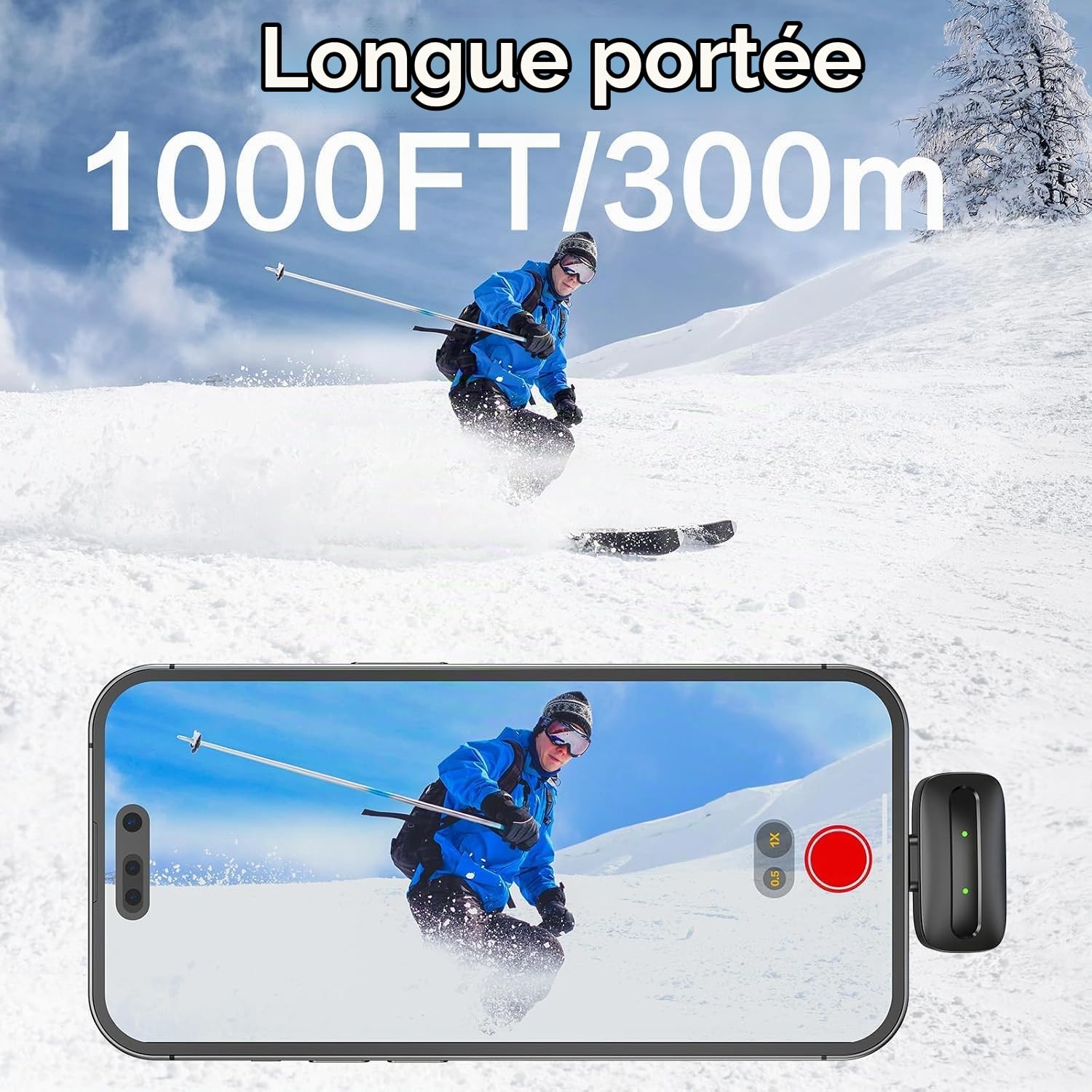 zealsound Micro Cravate sans Fil pour iPhone Android Caméra PC, 2TX + 3RX Mini Microphone avec Réduction de Bruit, 300m & 40H Utilisation, pour Vlog Enregistrement vidéo Streaming Entretien, M9
