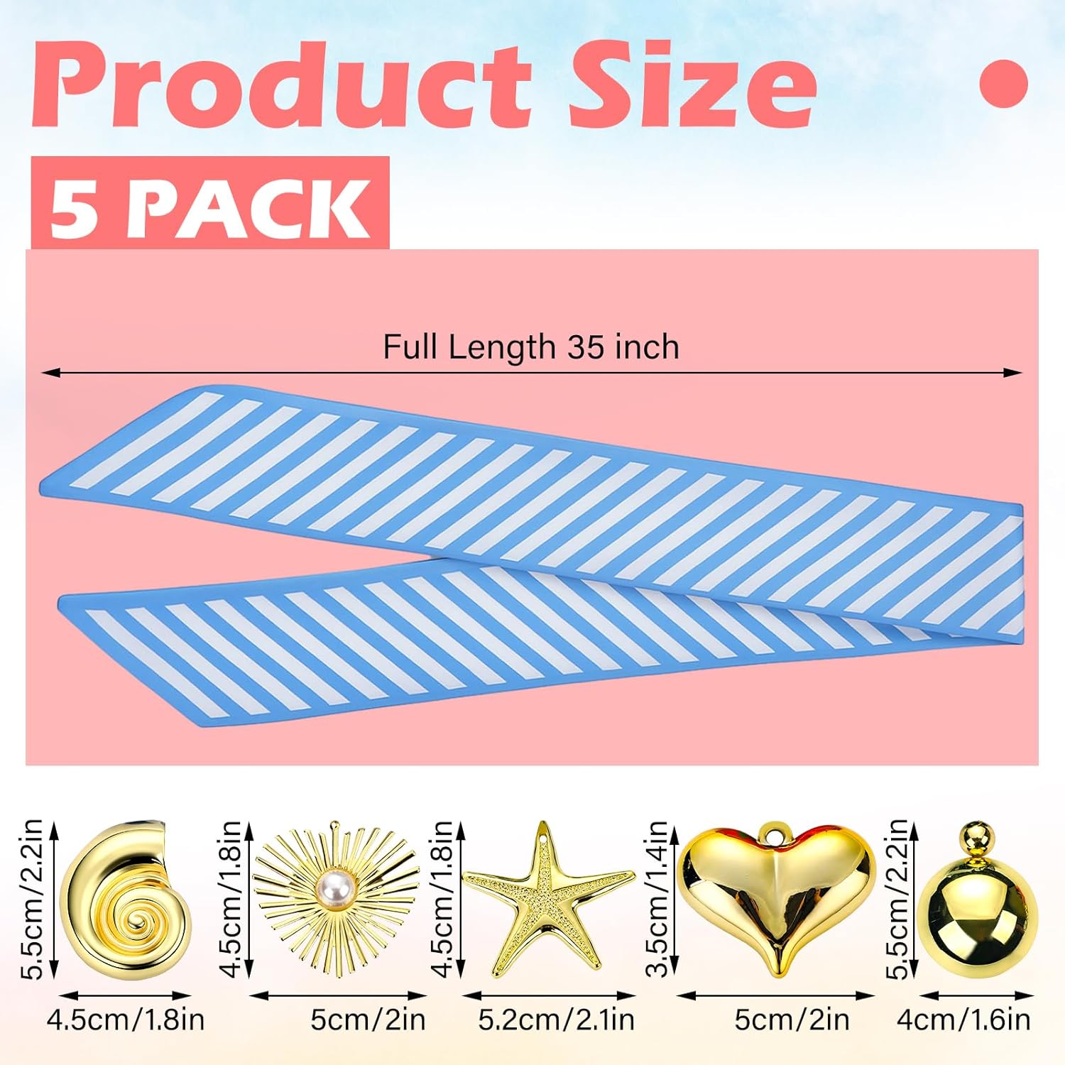 Liitrsh 5 Pcs Silk Scarf Necklace with Charms Bandana Charm Necklace with Pendant Choker Jewelry for Women Teacher Lady Valentines Birthday Mothers Day Gift - Image 2