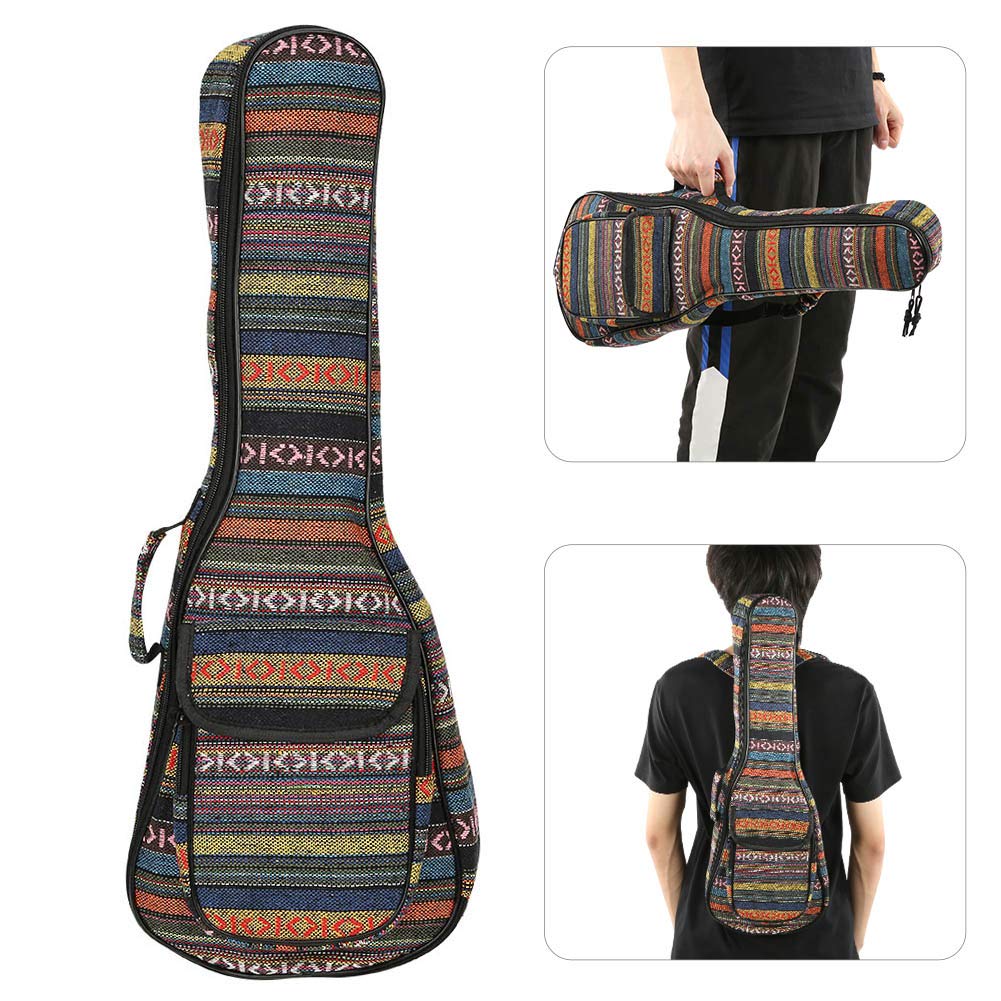 Borsa per ukulele Custodia per ukulele da concerto incorporata in cotone addensato con cinghie posteriori e laterali per ukulele a 4 corde Accessori Per Prestazioni