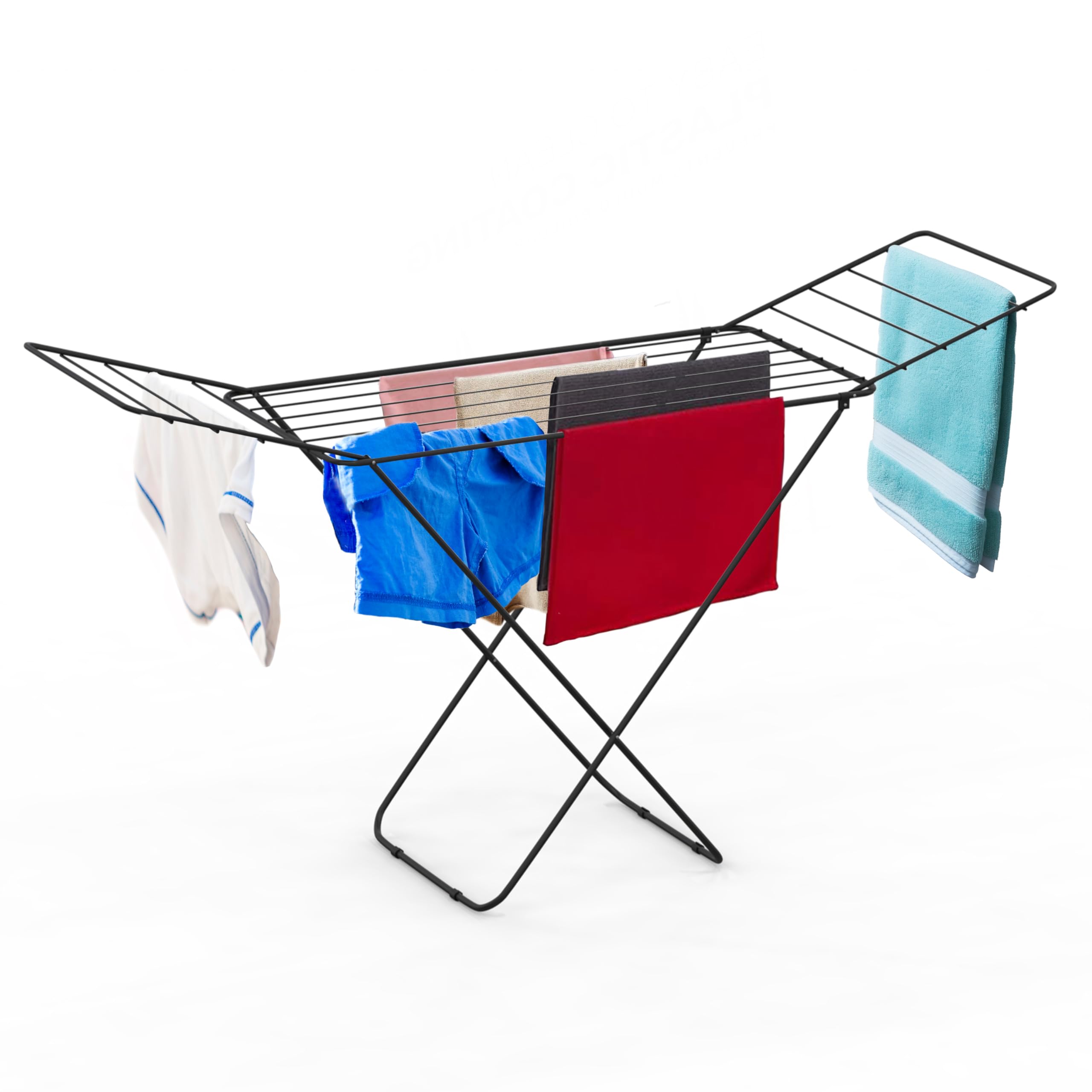 Clothes Airer Drying Rack Winged Drying 18M Length Drying Line Indoor Outdoor Laundry Washing ,Metal Foldable Laundry Drying Horse Rack,Clothes Dryer Rack for Indoor & Outdoor 182x50x100cm