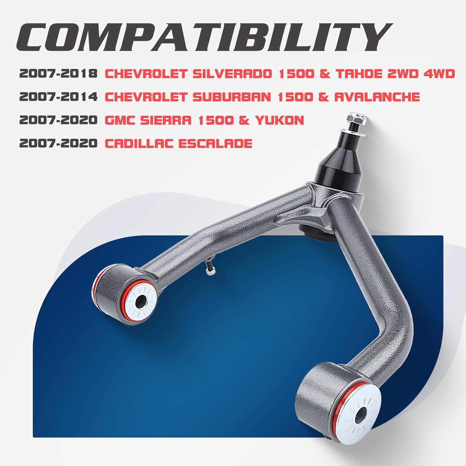 2-4" Lifted Upper Control Arm for Chevy Silverado/GMC Sierra 1500 2007-2018, for Avalanche/Tahoe/Suburban/Yukon/Yukon XL 2007-2014