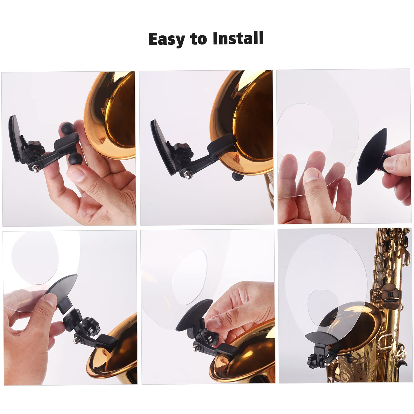 Btuty Déflecteur de saxophone en plastique avec fonctions silencieuses et réfléchissantes pour instrument à vent