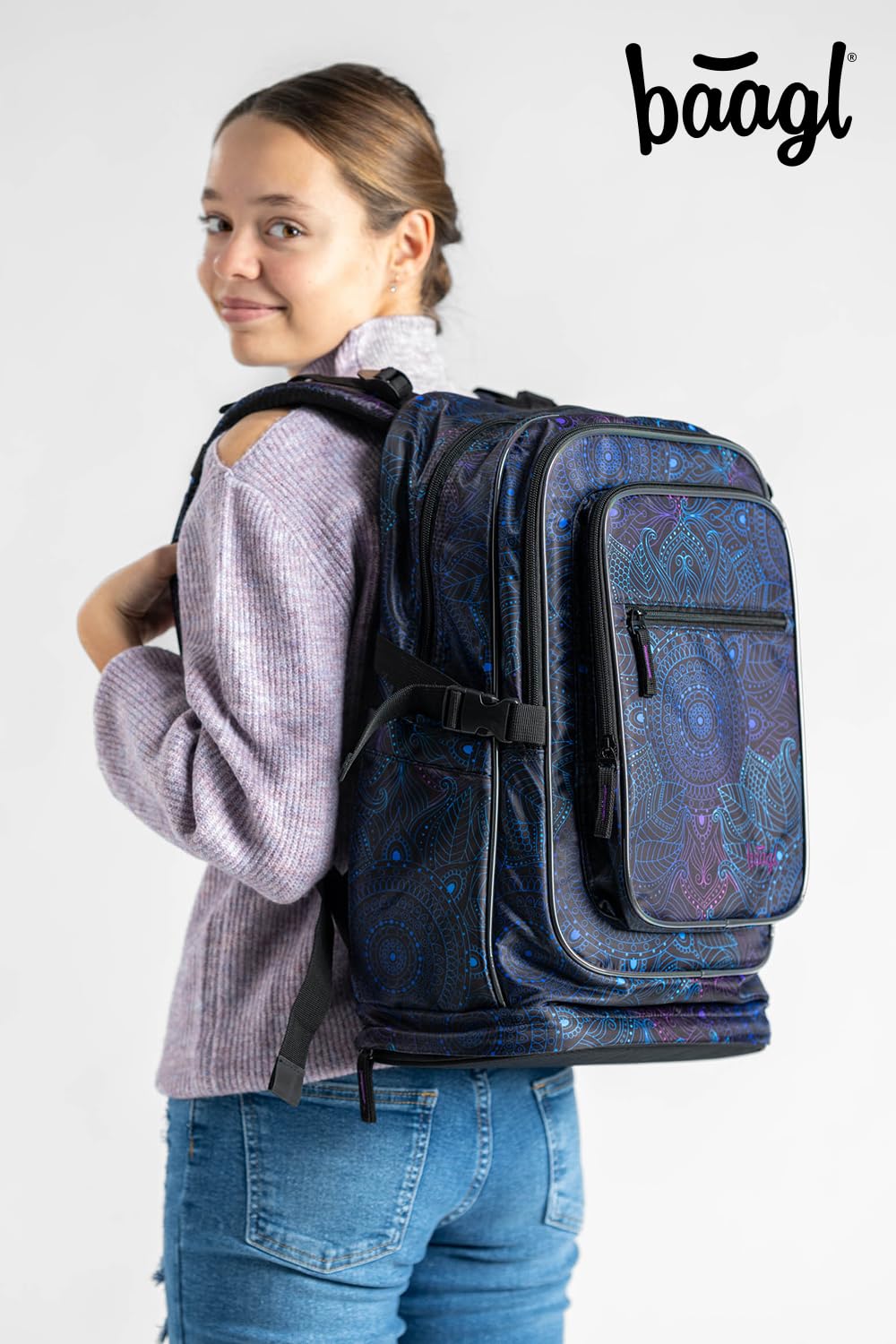 Baagl Schulrucksack Mädchen Teenager Laptopfach Brustgurt Schule - Zen