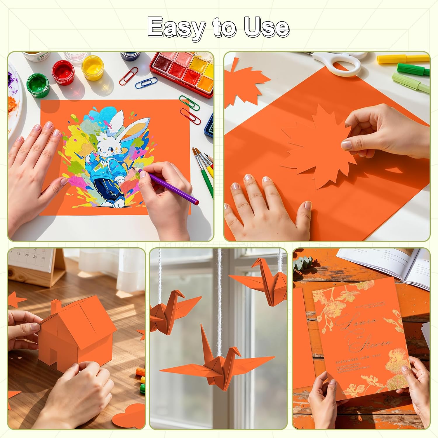 120 Sheets Dark Orange Cardstock 8.5x11, 65lb Pumpkin Color Card Stock