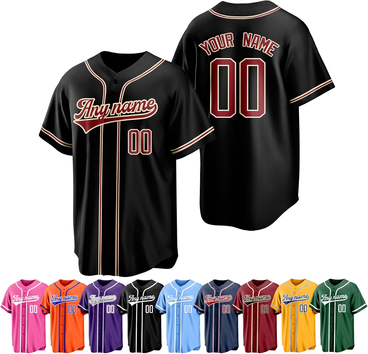 Custom Baseball Jerseys Personalized Team Shirts Customized Softball Uniforms with Name Number Logo for Men Women Youth