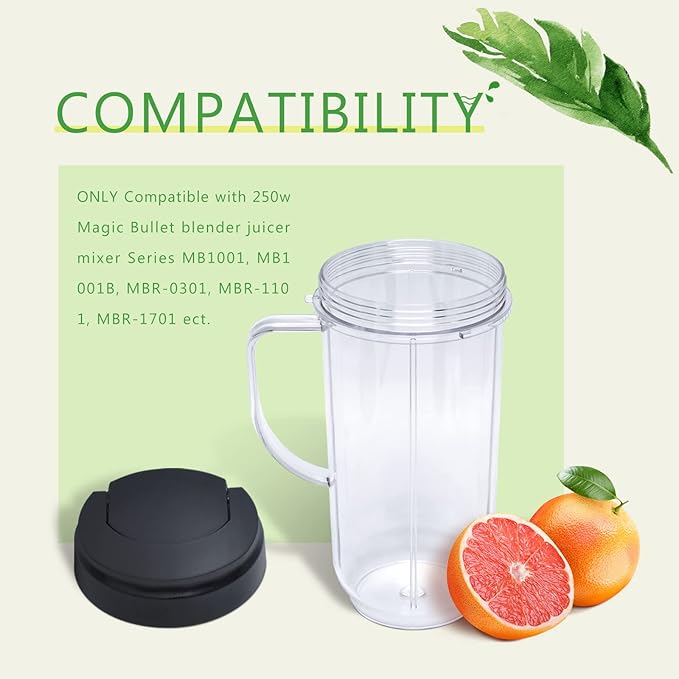 2 Paquetes de Repuesto para Vasos Magic Bullet, 22oz con Tapa miniatura 4