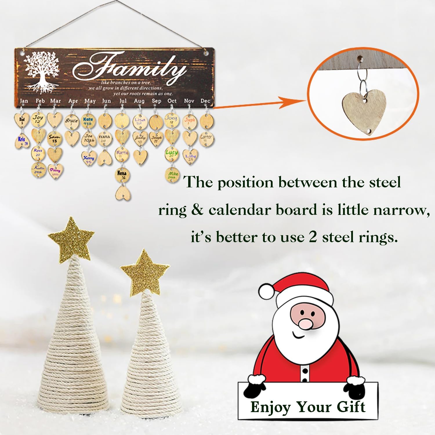 Birthday Gifts for Grandma, Family Birthday Tracker Reminder Calendar Board, Best Mom Grandma Christmas Mother Day Present Idea, Record Birthday in One Place, New Year Gift for Elderly
