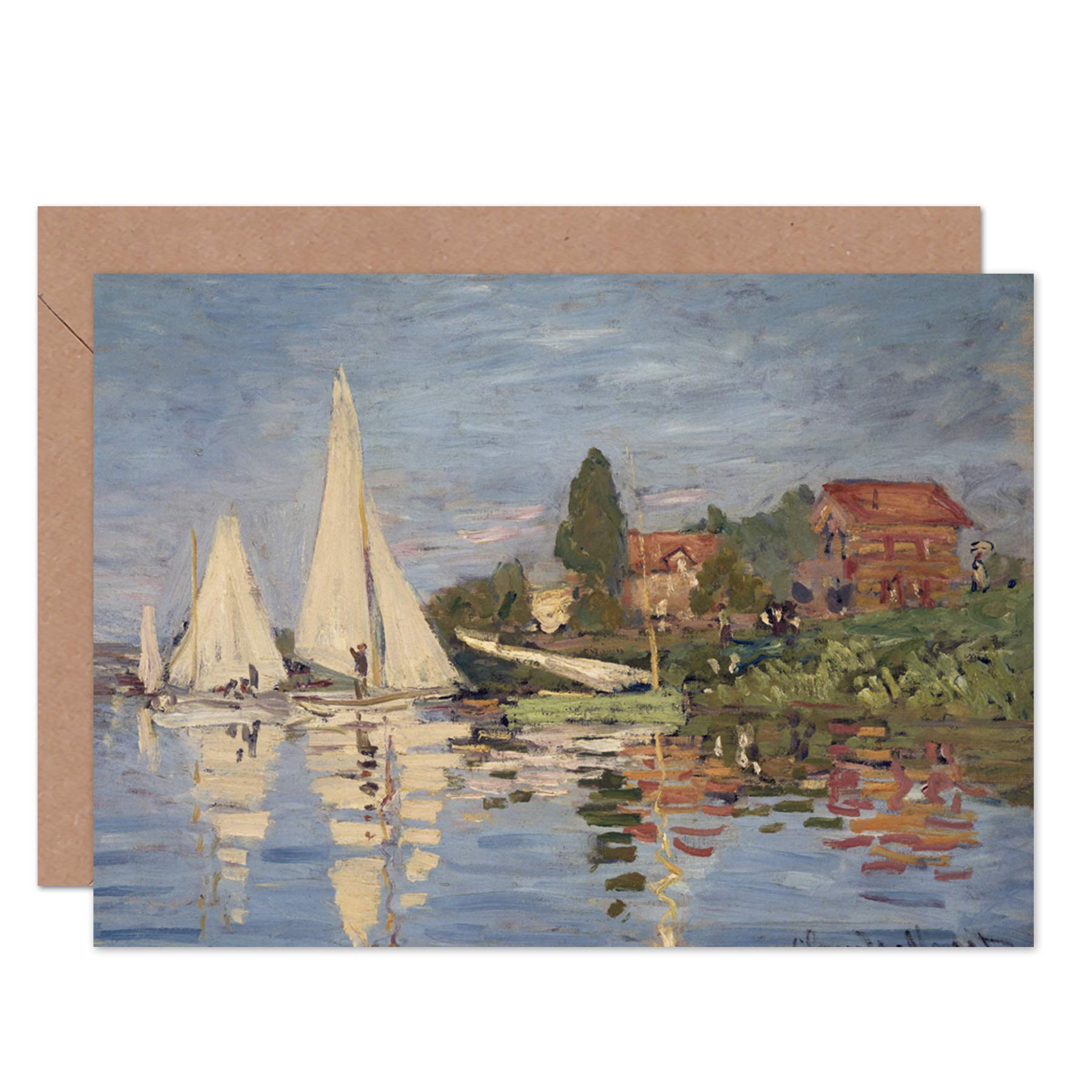 Artery8 Regattas At Argenteuil Claude Monet Fine Art Greeting Card Plus Envelope Blank Inside