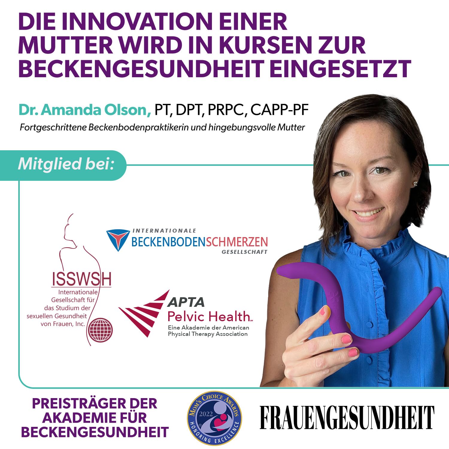 IntimateRose Beckenstab für Trigger- & Tenderpunkte der Beckenbodenmuskulatur - Männer & Frauen – Anwendbar für Beckenbodenphysiotherapie
