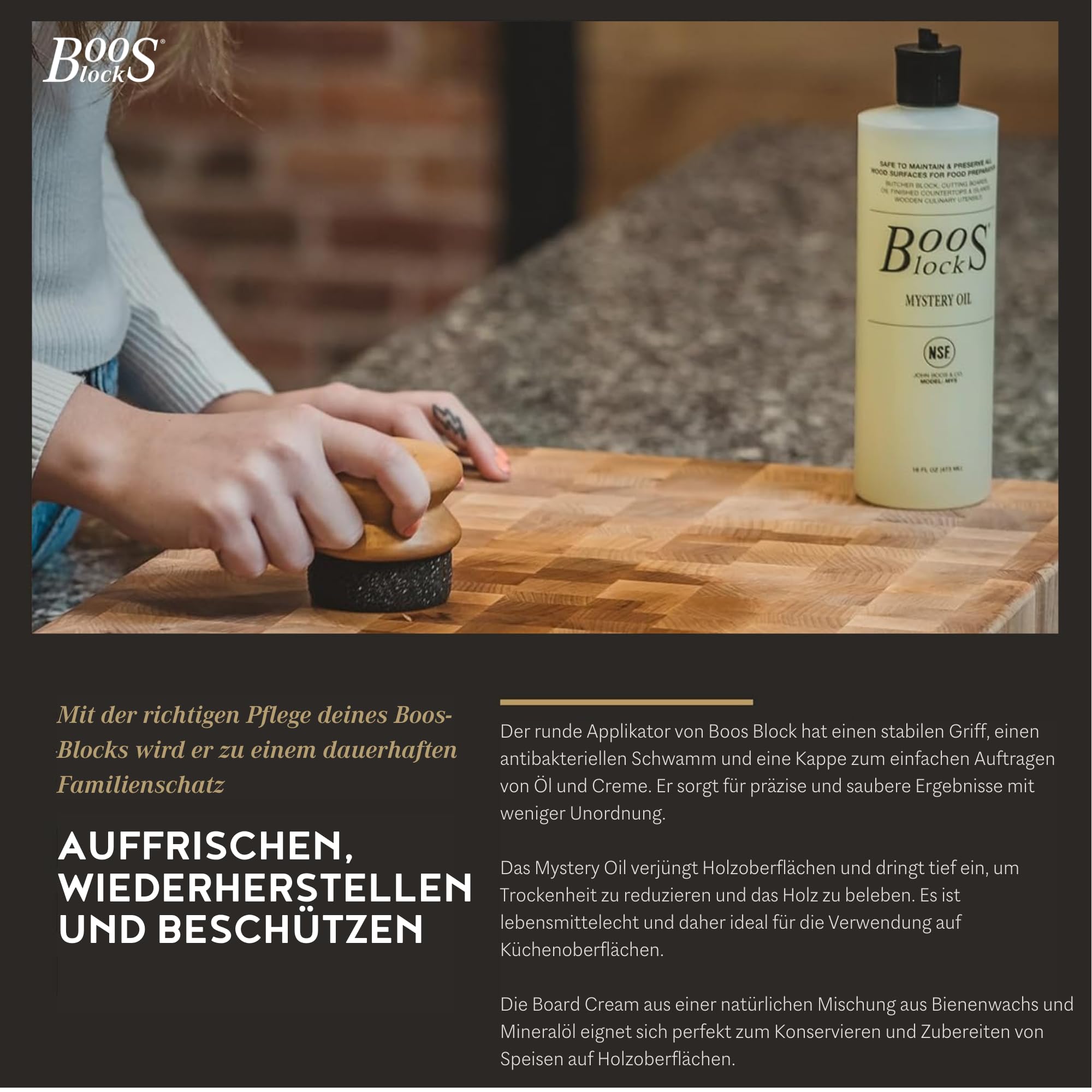 Boos Block Profi-Schneidebrett – Massives Nussbaum-Holz – Lebensmittelecht – Mit Griff – Servierbrett & Hackblock –46 x 31 x 4 cm – Walnuss | Schneidebrett Nussbaum - Schneidebrett Dick - Hackbrett - Hackblock - Lebensmittelecht - Holzbrettchen Mit Griff
