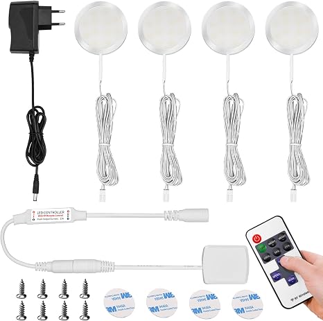 LED Unterbauleuchten Set – 3x 5W, Dimmbar, Ultraflach (4 Mm), Für Küchenschränke & Vitrinen