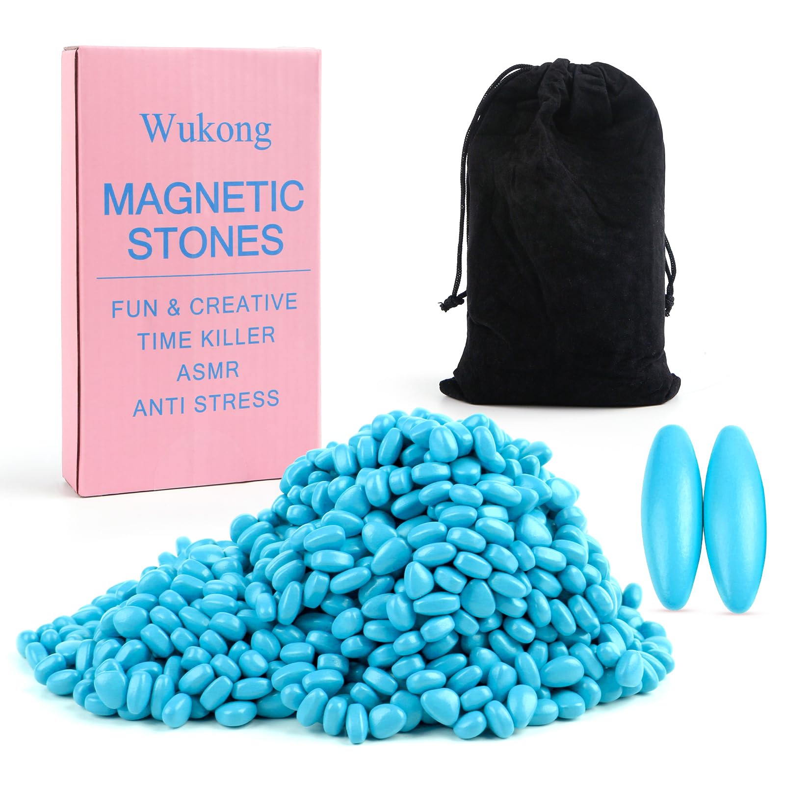 Wukong Magnetic Stones Dark Blue – 300 g (approx. 500 pcs) Anti-Stress Magnets for Adults, Creative Fidget Toy for Stress & ADHD Relief, Relaxation Gift Idea