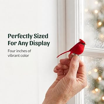 RAZ Imports - 4 Inch Red Cardinal Clip on Bird