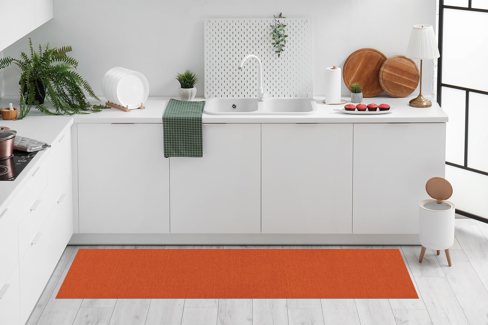 Tappeto In Ciniglia Marrone 50x250cm Made In Italy - Passatoia Antiscivolo Lavabile Per Cucina E Soggiorno - Foto 8