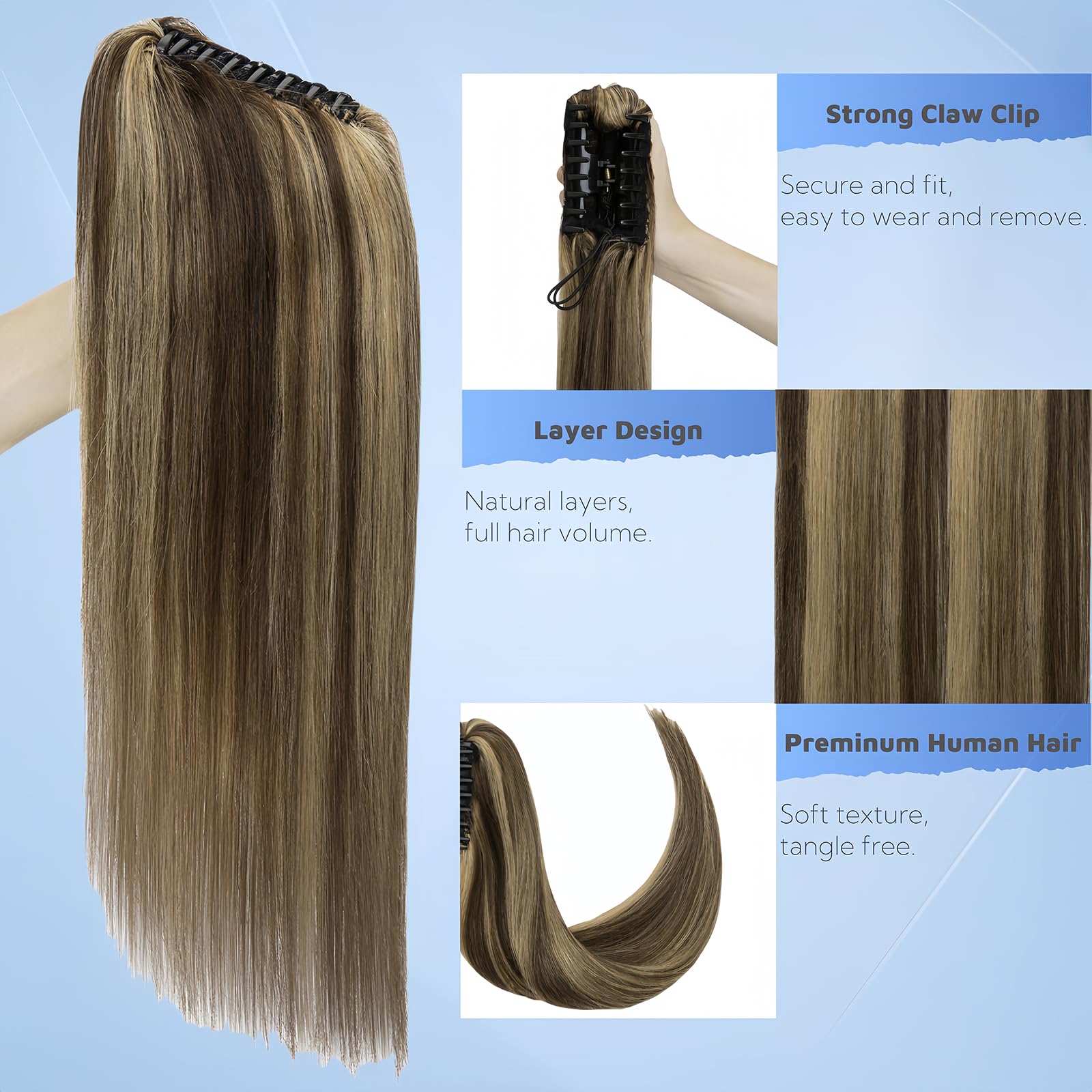 Amazon.com : FUOTONBUTY Claw Clip Ponytail Extension 100  display picture 1