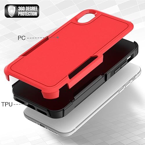 Miniatura 5 de Funda para iPhone XR funda protectora de doble capa resistente para teléfono celular, a prueba de golpes, resistente, con protector de pantalla,