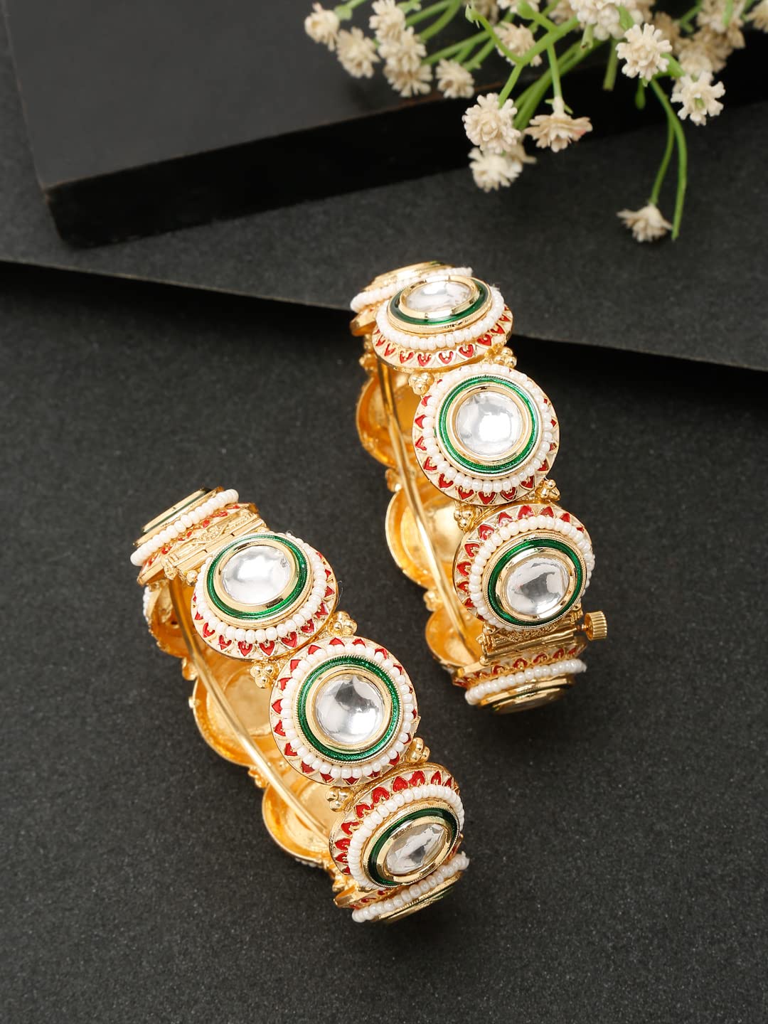 Gold Celebrity Inspired Plated Bangles (YBBN_92103) 2.6