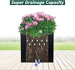 Galvanized Steel Planter Box Black Metal Planter 20Inch Large Square Indoor Outdoor Planters Cube Steel Heavy Duty Planter Powder Coating Modern Commercial Residential for Patio, Plants, Yard, Garden