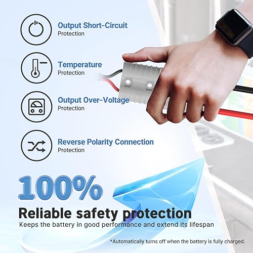 Miniatura 3 de Redodo Cargador de batería de litio LiFePO4 de 29.2 V 20 A, cargador de batería de carga rápida AC-DC, apto para batería de fosfato de hierro y