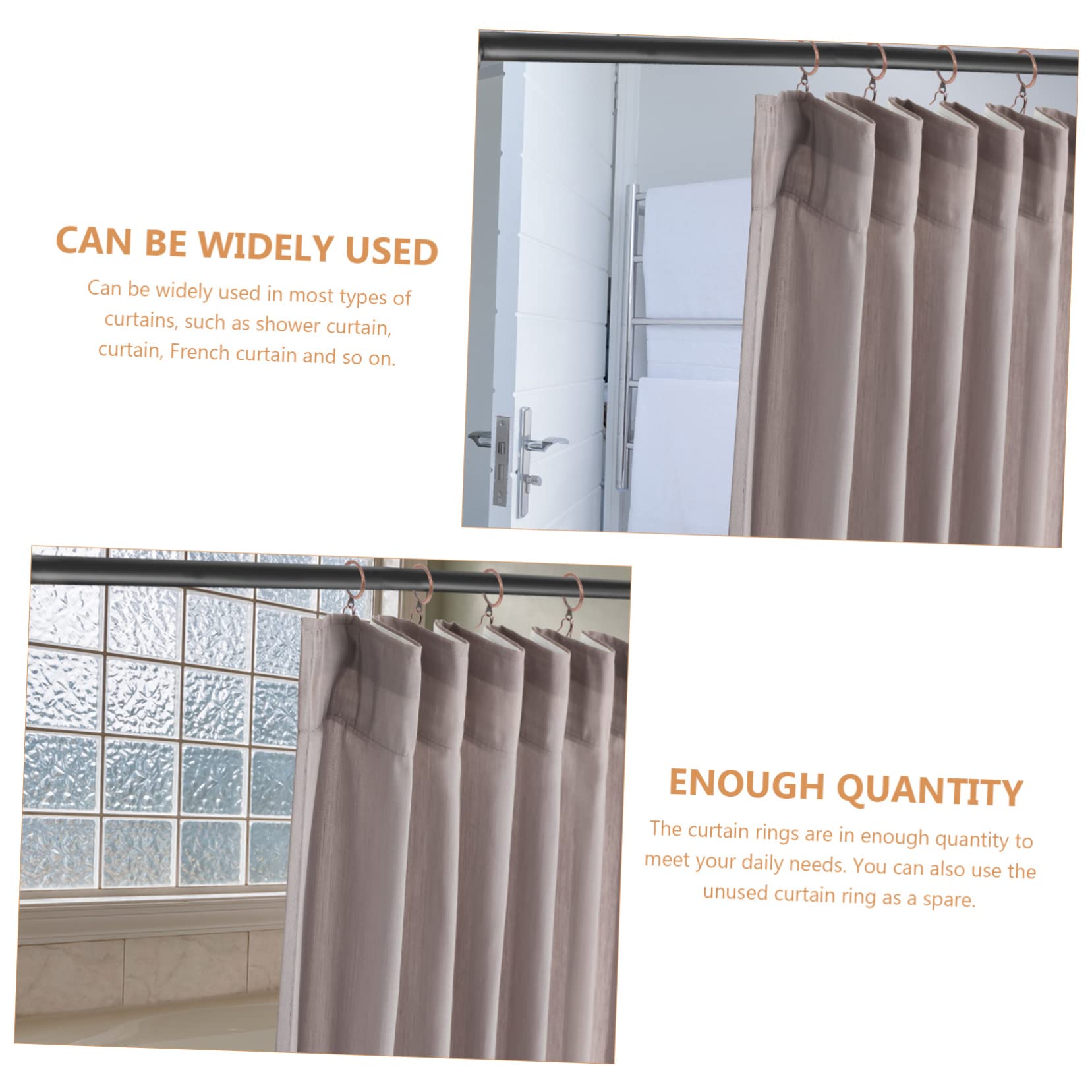 ABOOFAN 40 Sets Sturdy Curtain Hanging Rings Iron Shower Curtain Hooks for Easy Installation Bedroom and Bathroom Smooth Sliding Design Decorative and Functional