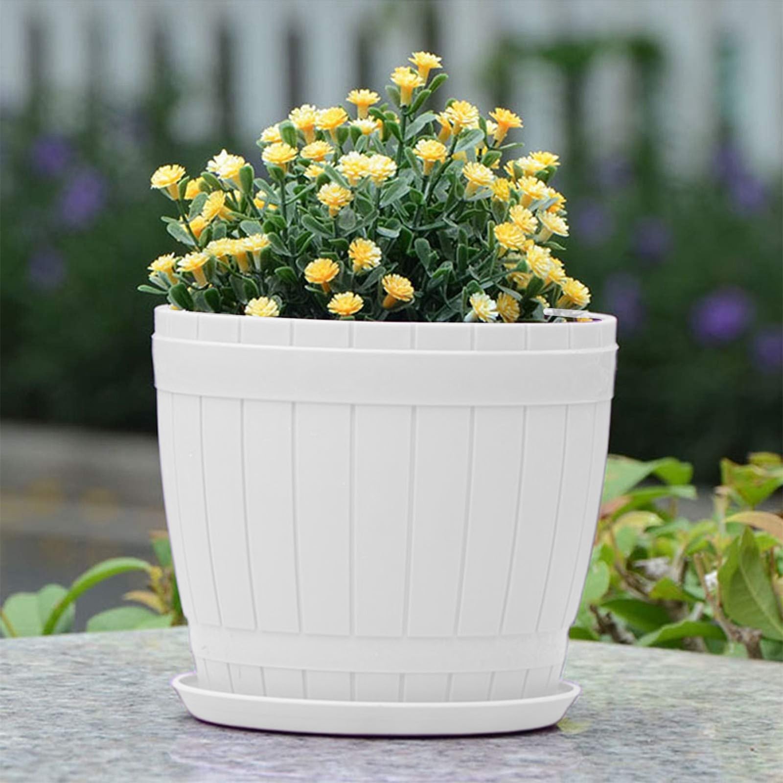FaithLand Pot De Fleurs Cylindrique Moderne De 20,3 Cm En