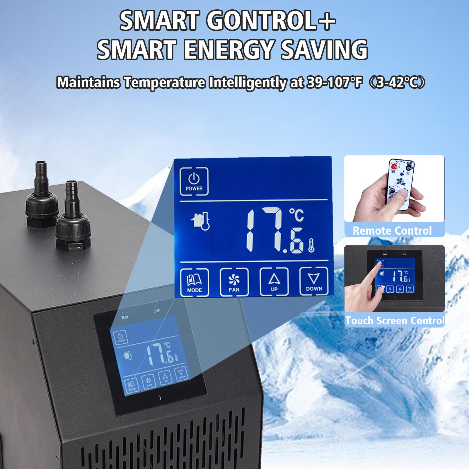 1/3 PS Eisbad-Wasserkühler mit Schlauch, externem Filter und Pumpe – Wasserkühler für Eisbäder, tragbares Kühlsystem für Heimfitness und Regenerationstherapie SingleWaterPump