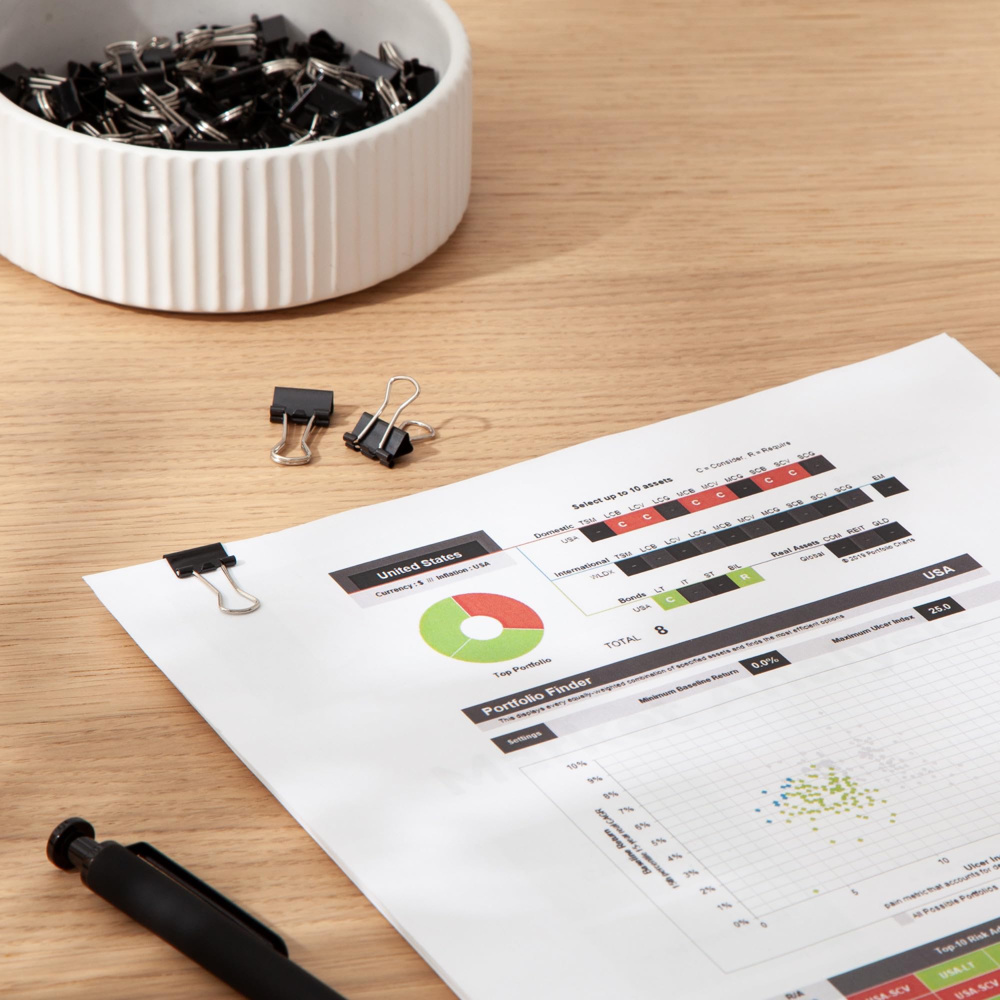 U Brands Binder Clips, Micro 1/2-Inch Width, 1/5-Inch Paper Holding Capacity, Black and Silver Steel, 100-Count - 650U08-24 - Image 6
