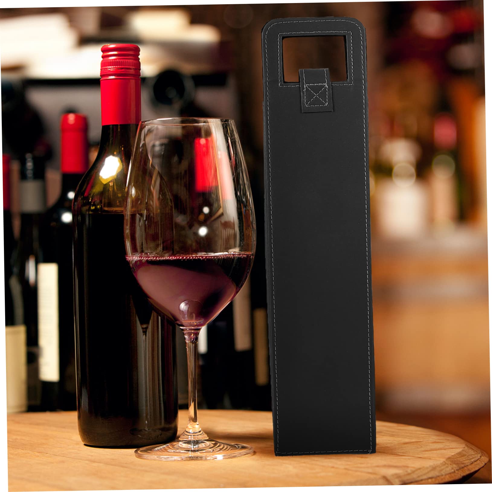 MAGICLULU 3pièces à Vin Cuir Pour Bouteille Tote Réutilisable Élégant Pour Mariage Et