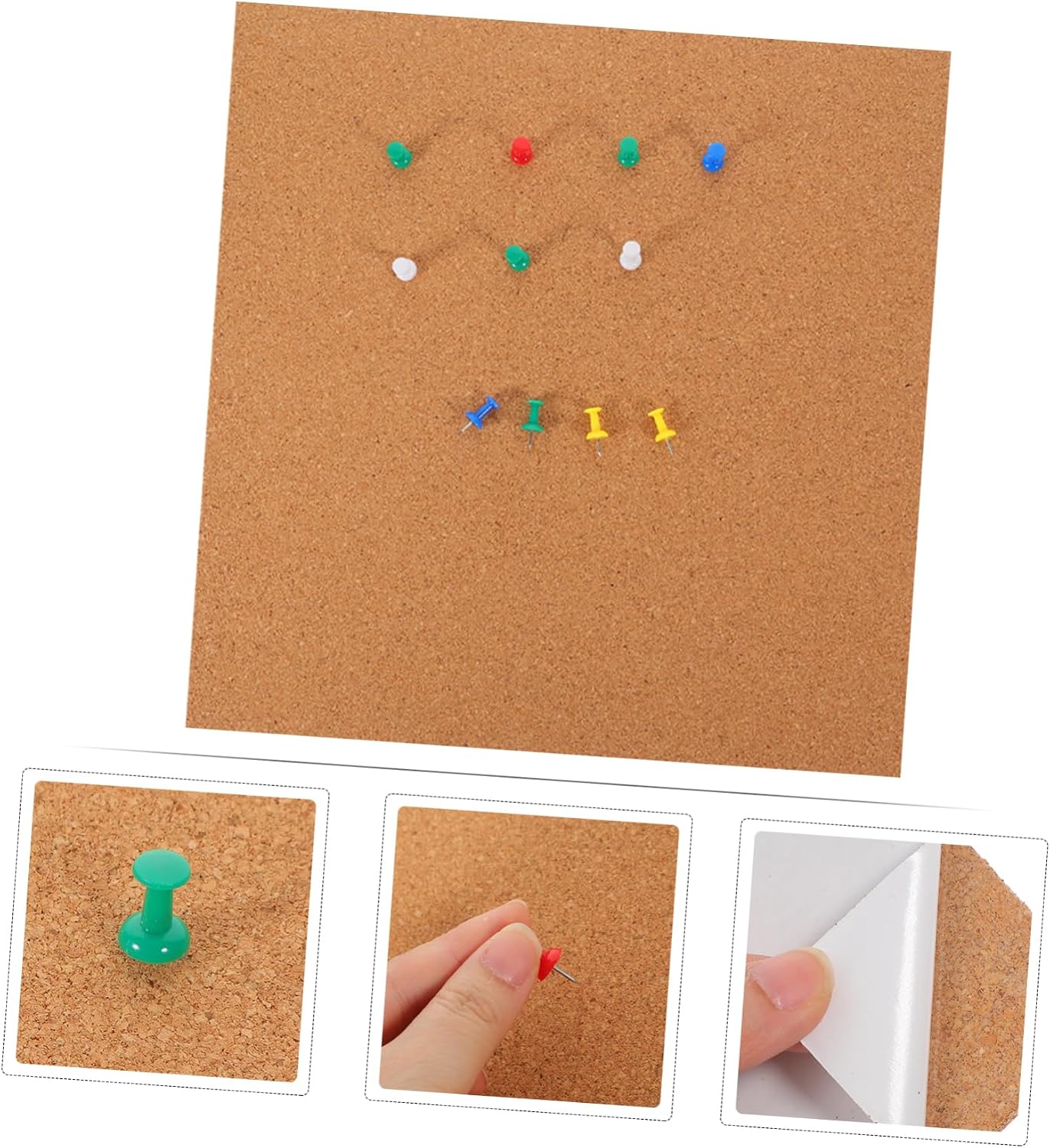 Garneck Reusable Self-Adhesive Cork Board Decorative Message Board for Photos and Notices for Home Office and Classroom Display Bulletin