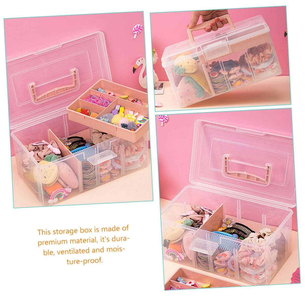 Caja de Almacenamiento Transparente con Asa Tapa Fácil de Abrir Organizador Multipropósito para Hogar Oficina y Escuela Contenedor Apilable para Ordenación
