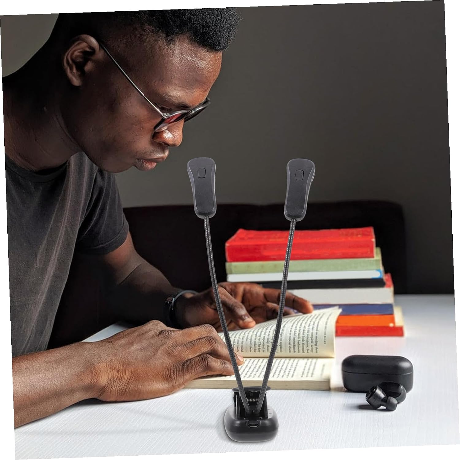 SEWACC LED Double Head Eye Protection Desk Table Lamp for Study image 4
