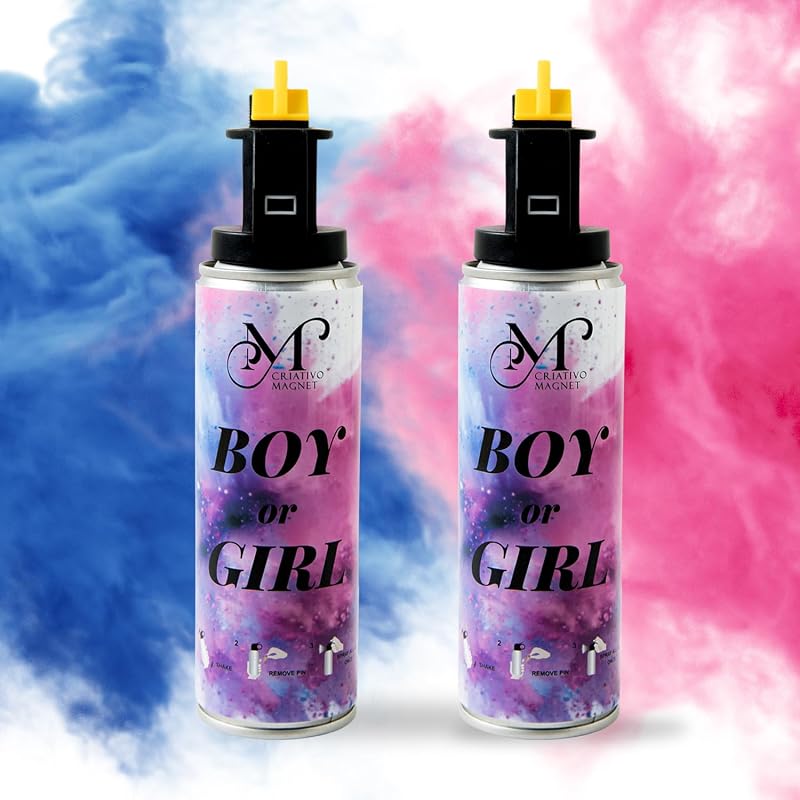 Kit de Extintores para Revelação de Gênero com Pó Colorido Azul e Rosa M CRIATIVO MAGNET GR202 – 2 unidades