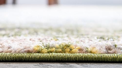 Miniatura 4 de Unique Loom Estrella Collection - Alfombra abstracta moderna, de colores claros, envejecida (8 x 8 pies, cuadrada, azulbeige)