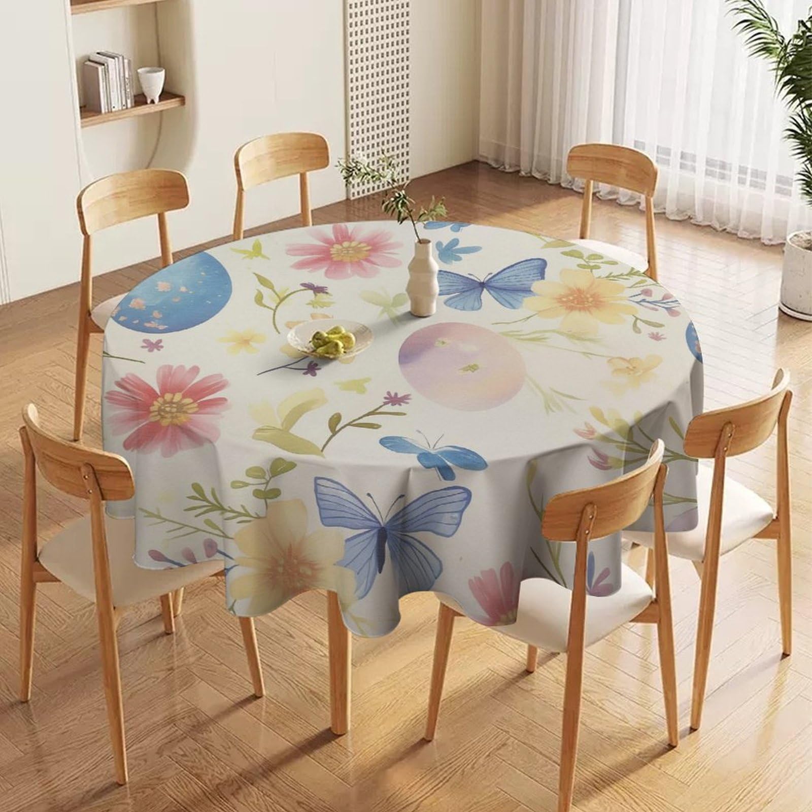 ORDOBO Round Table Cover -Starry Heart Fashion Tablecloth Protector 3D Print Wipeable Outdoor Table Cover For Kitchen Dining Home Decoration 152X152Cm
