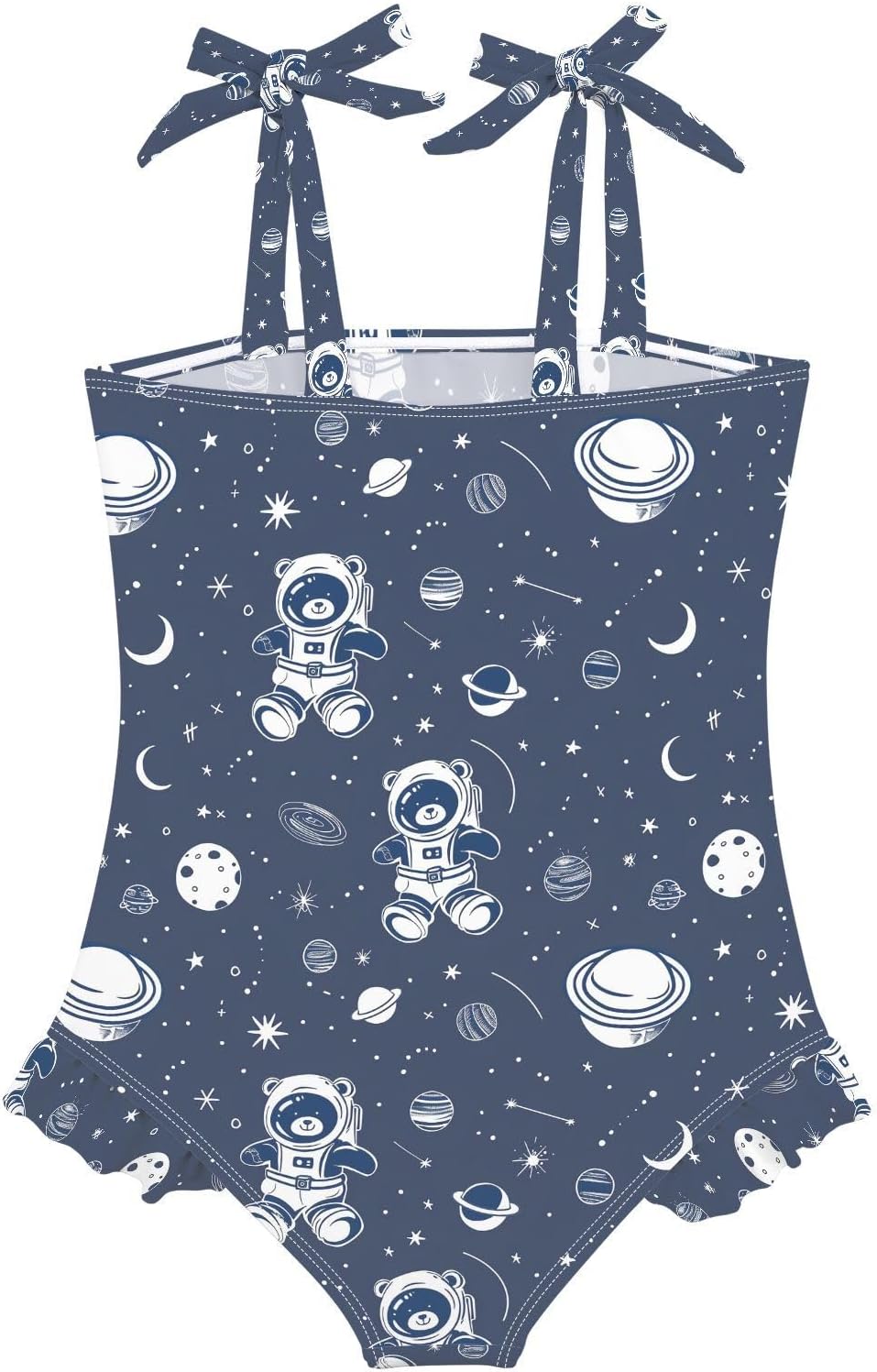 visesunny Toddler Girl Swimsuit Adjustable Strap Swimwear Cartoon Planet Astronaut Bathing Suits for Girls 18M-6Y