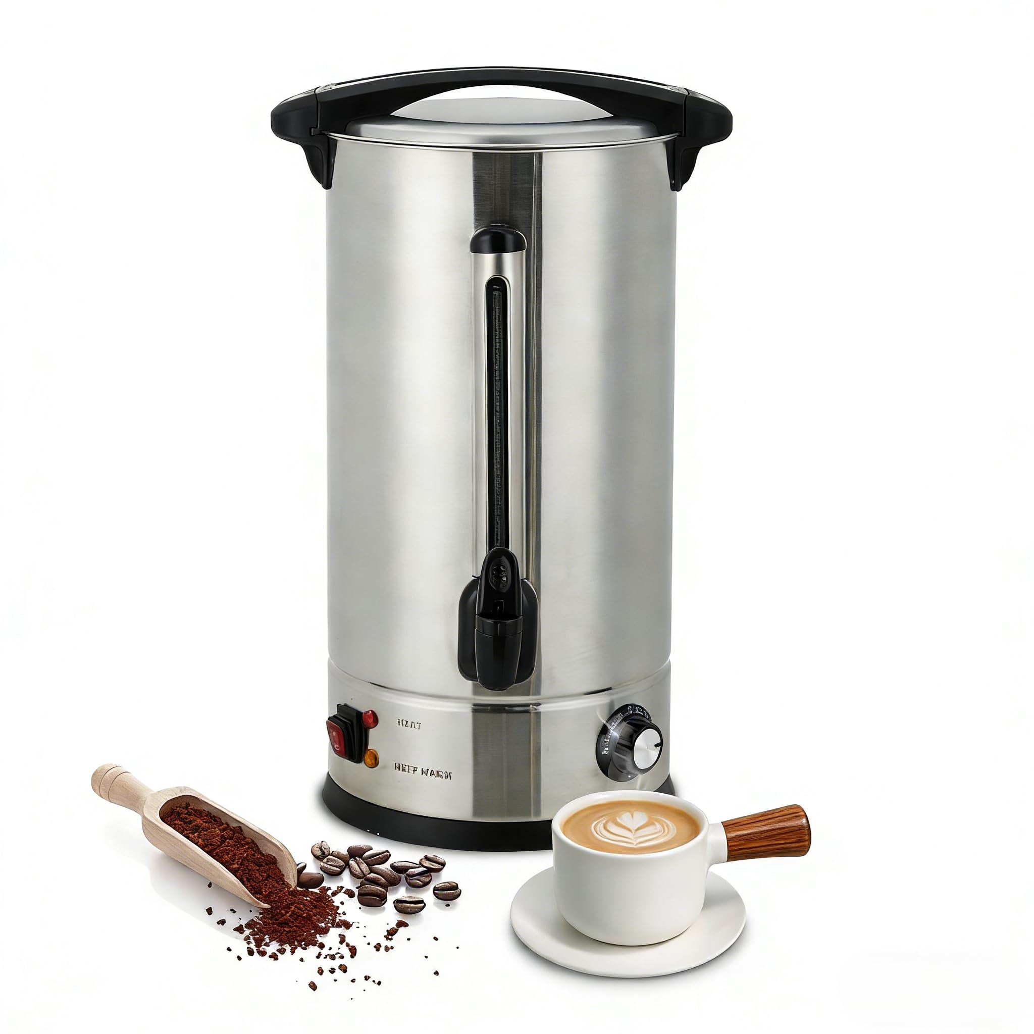 14 L/100 Cups Coffee Urn, Double-Wall Stainless Steel Coffee Maker Hot Water Urn, Large Capacity Hot Coffee Dispenser, Quick Brew, Stays Hot for Tea &amp; Beverage at Events &amp; Catering, Silver