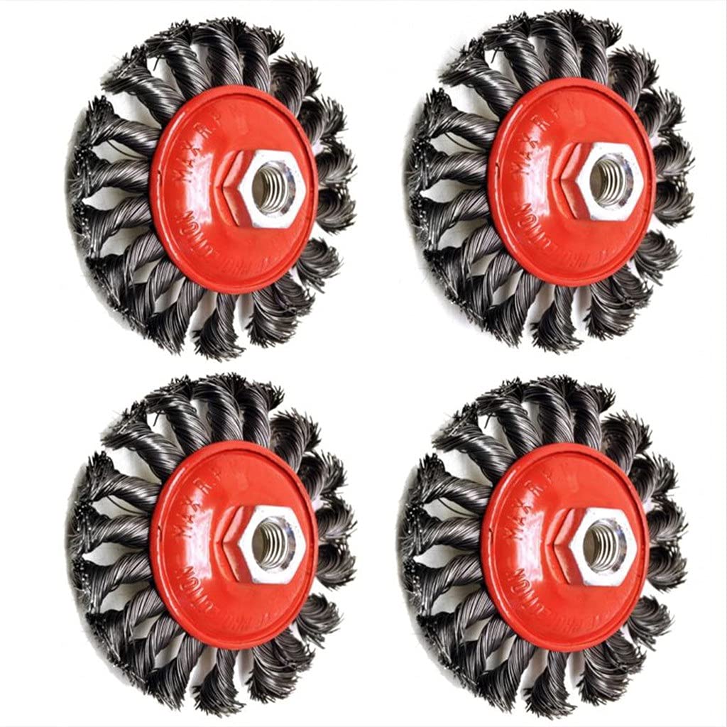 4 pz M14 * 115mm Rotary Acciaio filo ruota tazza spazzola a crimpare ruota per la smerigliatrice angolare pulizia sbloccatura spazzola