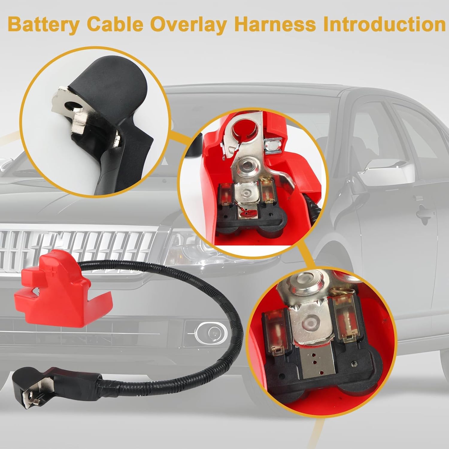 AE5Z-14A411-J Battery Cable Overlay Harness Fit for Ford Fusion Lincoln MKZ Mercury Milan 2007-2012, Positive Battery Cable Fuse Block Terminal Replace# AE5Z14A411J AE5T-14293-AA AE5T14293AA