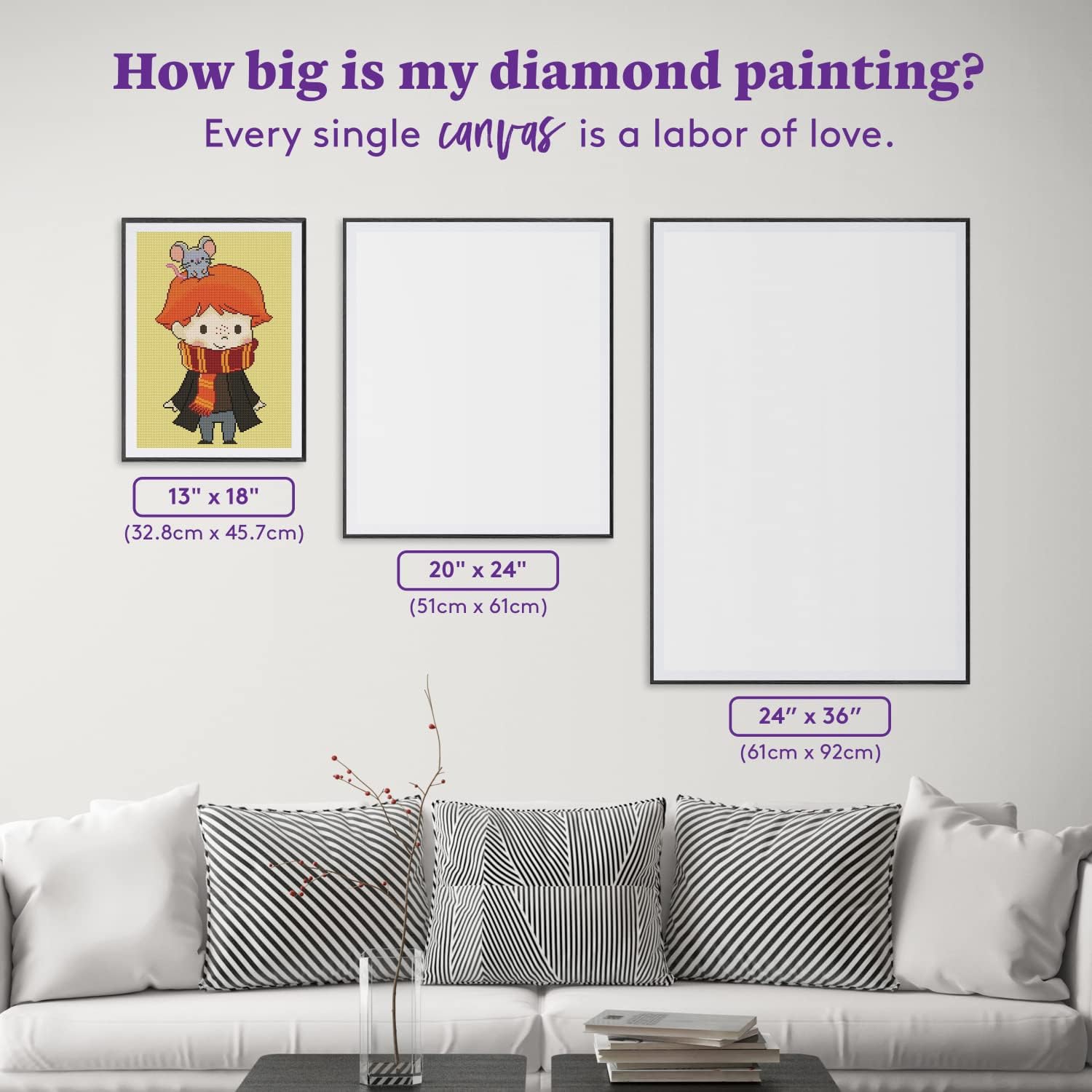 DIAMOND ART CLUB Brave - Ron Diamond Painting Kit, Fun DIY Crafts for Adults, Round Diamond Art Canvas, 13" x 18" (32.8 cm x 45.7 cm)