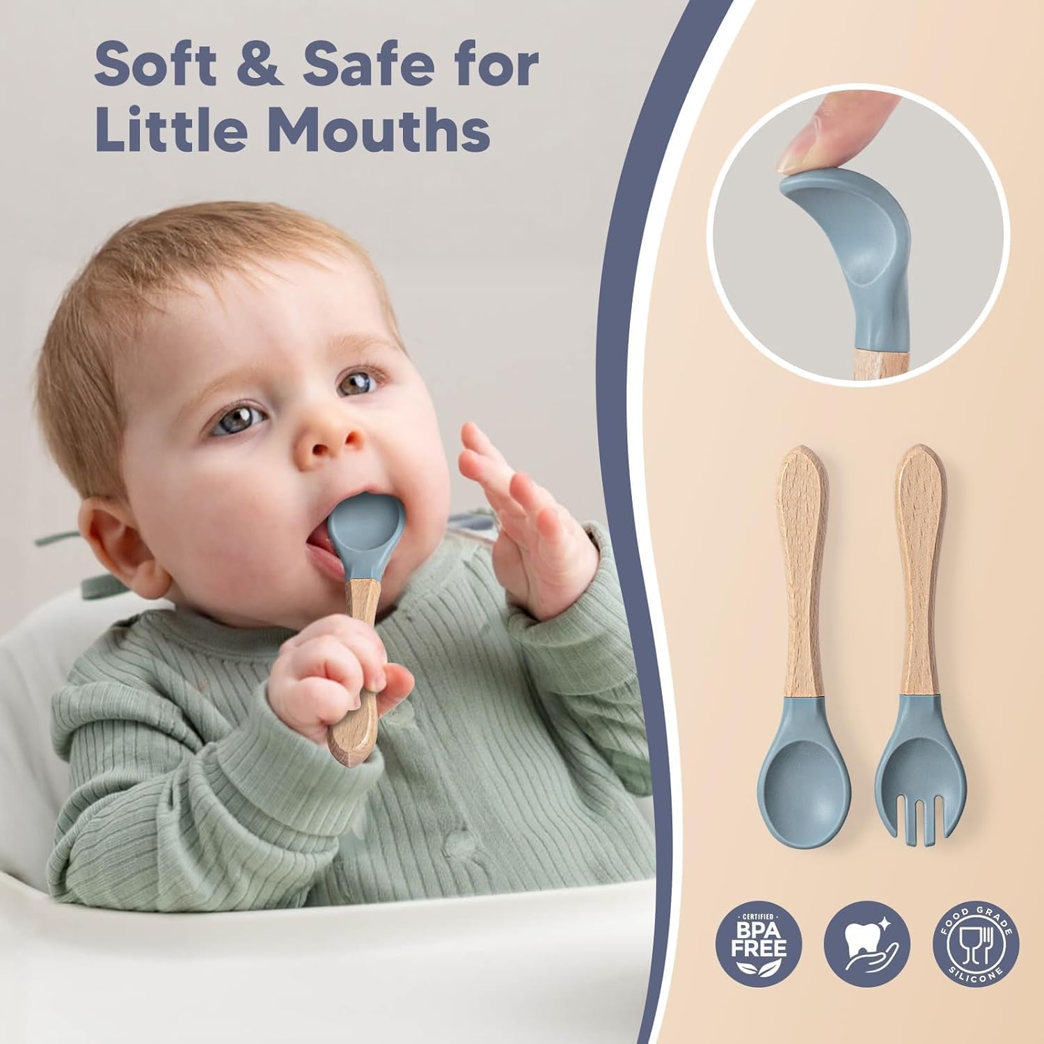 Baby Suction Plates and Bowls Set - 100% Food Grade Silicone Toddler Feeding Supplies for BLW | Stay-Put Divided Dish | Includes Bonus Bib, Cup & Soft Spoon/Fork (6-Piece)